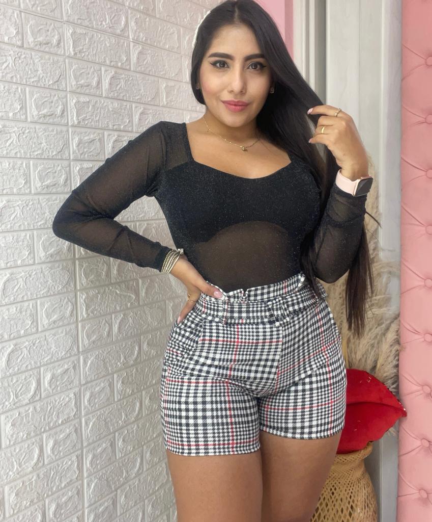 SHORT HEBILLA LICRA CUADROS GALLINETO